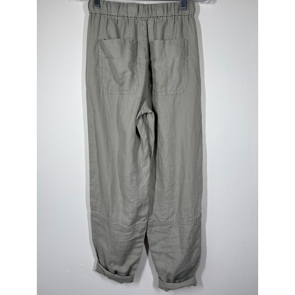 Everlane Womens Linen Barrel Pants XXS Grey Elastic Waist Minimalist Lagenlook - Picture 6 of 13